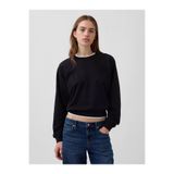 GAP Kadın Siyah Fransız Havlu Kumaş Raglan Logo Sweatshirt