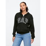 Gap Kadın Siyah Gap Logo Fleece Fermuarlı Sweatshirt - 2XL