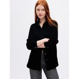 Gap Kadın Siyah Kadife Boyfriend Gömlek - XS