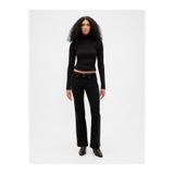 GAP Kadın Siyah Low Rise Kadife Long & Lean Pantolon
