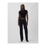 GAP Kadın Siyah Mid Rise Relaxed Straight Jean Pantolon