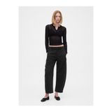 GAP Kadın Siyah Mid Rise Twill Barrel Pantolon
