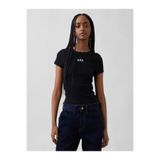 GAP Kadın Siyah Modern Fitilli Logo T-Shirt