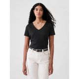 Gap Kadın Siyah Organik Pamuk Vintage V Yaka T-Shirt - L