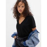 Gap Kadın Siyah Organik Pamuk Vintage V Yaka T-Shirt