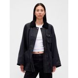 Gap Kadın Siyah Waxed Barn Ceket - XL