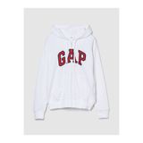 GAP Kadın Whıte Logo Relaxed Fermuarlı Sweatshirt