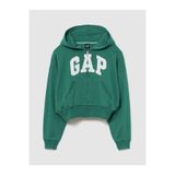 GAP Kadın Yeşil Fransız Havlu Kumaş Oversized Logo Fermuarlı Sweatshirt