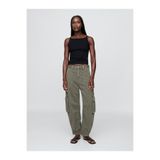 GAP Kadın Yeşil Mid Rise Barrel Kargo Pantolon