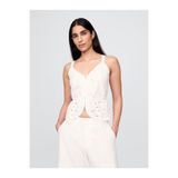 GAP KadınKeten Karışımlı Eyelet Peplum Bluz