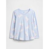 Gap Kız Bebek Açık Mavi Gap Puff Sleeve T-Shirt - 4 Yaş