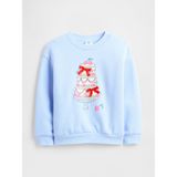 Gap Kız Bebek Açık Mavi Grafik Baskılı Sweatshirt - 6 - 12 Ay