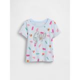 GAP Kız Bebek Açık Mavi Logo T-Shirt, 2 Yaş