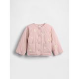 Gap Kız Bebek Açık Pembe Floral Desenli Kapitone Ceket Uzun Kol Standart Kalıp - 18 - 24 Ay