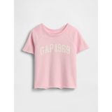 Gap Kız Bebek Açık Pembe Fransız Havlu Kumaş Kısa Kol Sweatshirt - 4 Yaş
