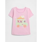 Gap Kız Bebek Açık Pembe Grafik Baskılı T-Shirt - 5 Yaş