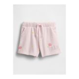 GAP Kız Bebek Açık Pembe Logo Pull-On Fransız Havlu Kumaş Şort