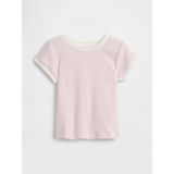 Gap Kız Bebek Açık Pembe Logo Ribbed Ringer T-Shirt - 4 Yaş