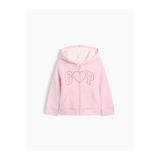 GAP Kız Bebek Açık Pembe Sherpa Astarlı Logo Fermuarlı Sweatshirt
