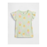 GAP Kız Bebek Açık Yeşil BabyGap Uçuşan Kol T-Shirt
