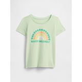 Gap Kız Bebek Açık Yeşil Grafik Baskılı T-Shirt - 6 - 12 Ay
