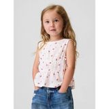 Gap Kız Bebek Beyaz Crinkle Örgü Fiyonk T-Shirt - 6 - 12 Ay