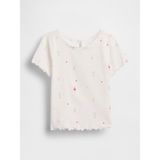 Gap Kız Bebek Beyaz Dondurma Işlemeli Fitilli T-Shirt - 4 Yaş
