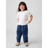 Gap Kız Bebek Beyaz Fırfır Etekli Logo T-Shirt - 4 Yaş