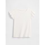 Gap Kız Bebek Beyaz Flutter Sleeve T-Shirt - 3 Yaş