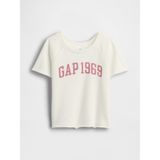 Gap Kız Bebek Beyaz Fransız Havlu Kumaş Kısa Kol Sweatshirt - 12 - 18 Ay
