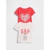 Gap Kız Bebek Beyaz Grafik Baskılı T-Shirt (2’li) - 2 Yaş