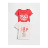 GAP Kız Bebek Beyaz Grafik Baskılı T-Shirt (2’li)