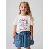 Gap Kız Bebek Beyaz Grafik Baskılı T-Shirt - 5 Yaş