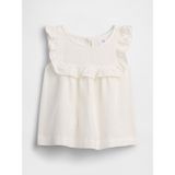 Gap Kız Bebek Beyaz Keten Karışımı Ruffle Bluz - 12 - 18 Ay