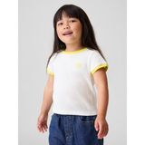 Gap Kız Bebek Beyaz Logo Fitilli Ringer T-Shirt - 3 Yaş