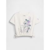 Gap Kız Bebek Beyaz Organik Pamuk Bow Grafik Baskılı T-Shirt - 4 Yaş