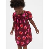 Gap Kız Bebek Bordo Puff-Sleeve Elbise - 12 - 18 Ay