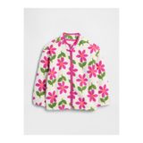 GAP Kız Bebek Çiçek Desenli Baskılı Fleece Fermuarlı Sweatshirt