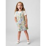Gap Kız Bebek Çok Renkli Çiçekli Denim Salopet Elbise - 5 Yaş