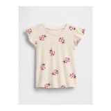 GAP Kız Bebek Kırık Beyaz Flutter Sleeve T-Shirt
