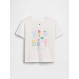 Gap Kız Bebek Kırık Beyaz Mix & Match Grafik Baskılı T-Shirt - 4 Yaş