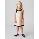 Gap Kız Bebek Kırık Beyaz Örgü Kroşe Askılı Elbise - 5 Yaş