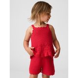 Gap Kız Bebek Kırmızı Kroşe Kenar Kolsuz Bluz - 4 Yaş