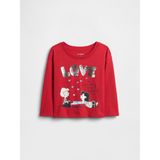 Gap Kız Bebek Kırmızı Relaxed Peanuts Grafik Baskılı T-Shirt - 2 Yaş