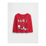 GAP Kız Bebek Kırmızı Relaxed Peanuts Grafik Baskılı T-Shirt