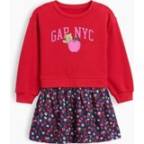 Gap Kız Bebek Kırmızı Sweatshirt Elbise - 2 Yaş