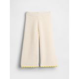 Gap Kız Bebek Krem Crochet Triko Wide-Leg Eşofman Altı - 5 Yaş