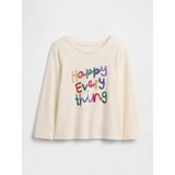 Gap Kız Bebek Krem Gap Grafik T-Shirt - 6 - 12 Ay