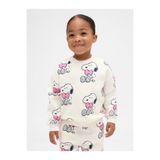 GAP Kız Bebek Krem VintageSoft Snoopy Sweatshirt