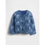 Gap Kız Bebek Lacivert Kapitone Patchwork Denim Ceket - 4 Yaş